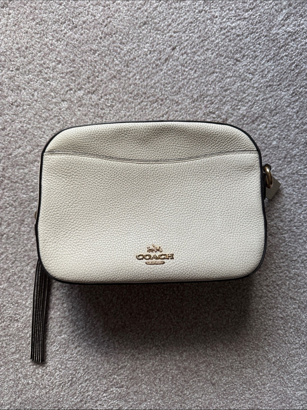 Coach Chalk Pebbled Leather Crossbody Camera Bag